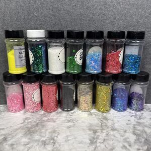 Craft Glitter Lot Various Colors Makerflo Glitter Makes It Lot Of 15 Used
